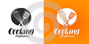 Cooking logo or label. Cuisine, cookery icon. Vector illustration photo