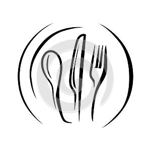 Cooking logo .Spoon fork and knife 