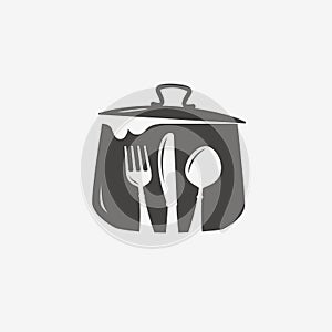 Cooking logo or symbol. Diner, menu icon. Vector illustration