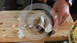 Cooking Mushroom Soup in the kitchen