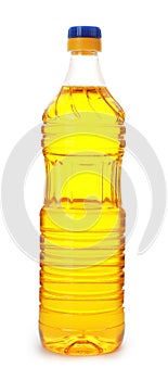 Cooking oil in plastic bottle isolated