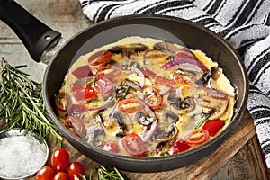 Cooking Omelet in Frypan
