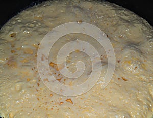 Cooking omelet in a pan