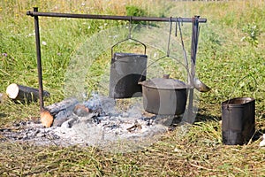 Cooking on an open fire