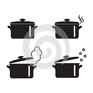 Cooking pan icon, Pot icon vector isolated