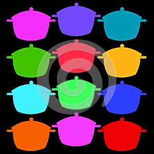 Cooking pan saucepan kitchen food illustration object pot vector