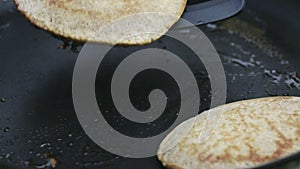 Cooking Pancakes in Pan