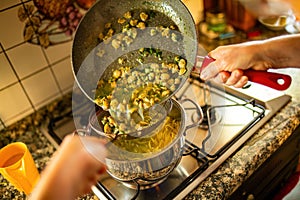 Cooking Pasta with Clam Sauce