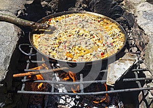 Cooking Picnic paella