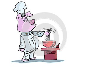 Cooking pig