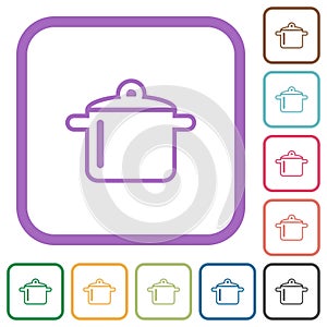 Cooking pot outline simple icons