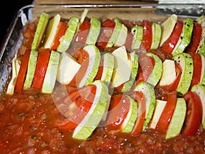 Cooking Ratatouille of vegetables. The Mediterranean cuisine.