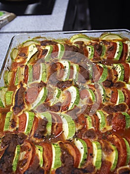 Cooking Ratatouille of vegetables. The Mediterranean cuisine
