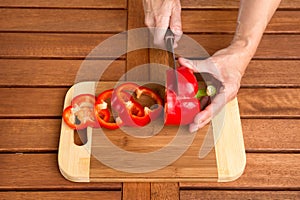 Cooking Red Bell Pepper.