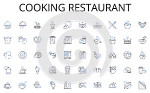 Cooking restaurant line icons collection. Tokens, Keepsakes, Mementos, Reminders, Memorabilia, Trophies, Trinkets vector