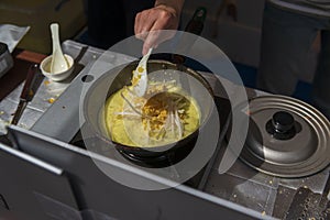 Cooking rice soup