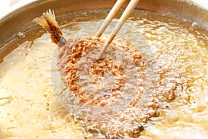 Cooking scenery, tonkatsu, Japanese cuisine