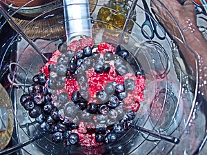 Cooking Smoothies derived from smooth - `uniform, pleasant` thick drink in the form of mixed in a blender or mixer berries