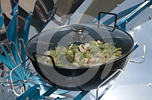 Cooking in Solar Cooker, cooking vegetables