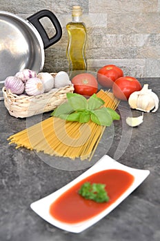 Cooking spagetti kitchen scenery