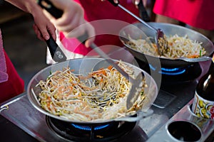 Cooking spring rolls filling