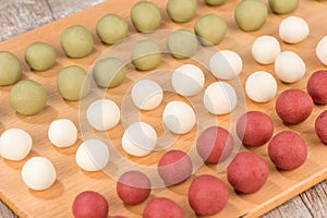 The cooking step of making Japanese Dango dessert photo