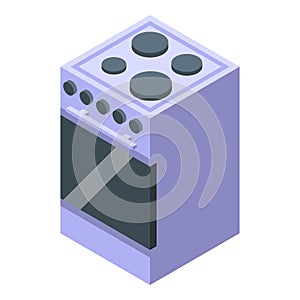 Cooking stove icon isometric vector. Elder hands cook