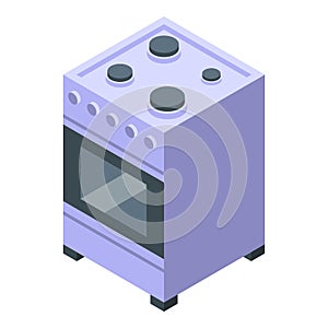 Cooking stove icon isometric vector. Kitchen pan