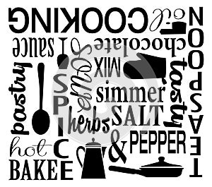 Cooking Themed Word Art Vector Collage