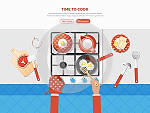 Cooking Top View Poster