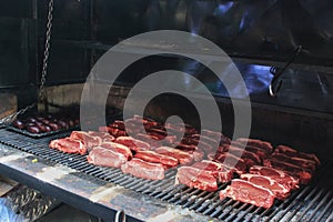 Typical Parrilla Latina South American barbecue.Traditional meat delicacies Asado. photo