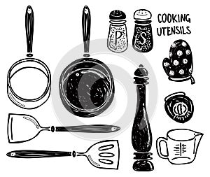 Cooking utensil doodle photo