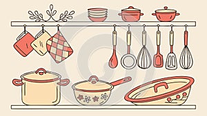 Cooking Utensils and Bakeware Set, vector design Generative AI