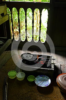 Cooking utensils in Ethnic Malay kitchen