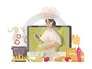 Cooking Video Blogger Composition