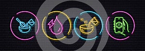 Cooking whisk, Hydroelectricity and Cooking water minimal line icons. For web application, printing Vector