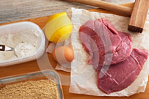 Cooking Wiener schnitzel