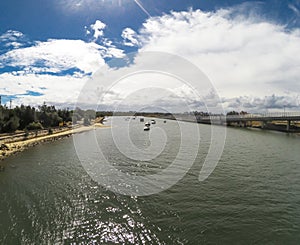 The Cooks River, a semi-mature tide dominated drowned valley estuary, is a tributary of Botany Bay.