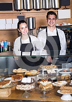 Cooks selling tarts and sweet pastry