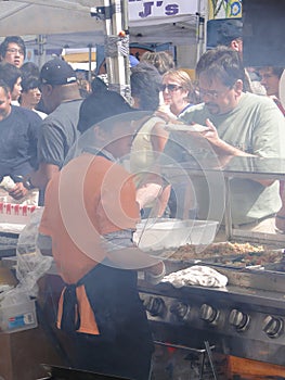 Cooks serving food