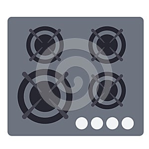 Cooktop flat illustration on white