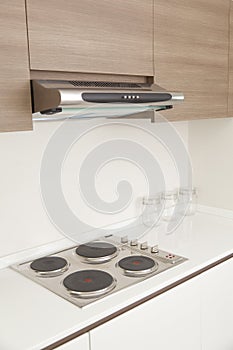 Cooktop stove in modern pantry