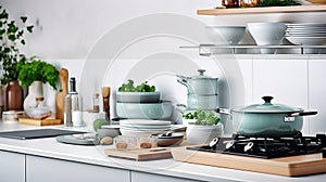 cookware kitchen in modern gourmet kitchen banner