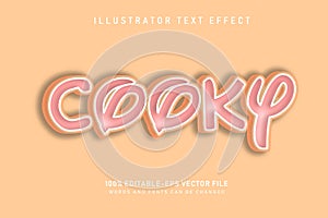 Cooky text effect design vector photo