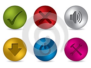 Cool 3d matte button set