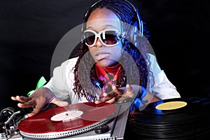Cool afro american DJ