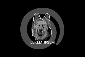 German Shepard dog vector image template photo