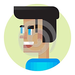 Cool avatar. Young guy friendly smiling. Modern simple and clear design.