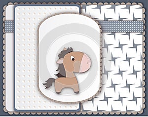 Cool baby card with pony character