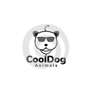 Cool baby dog face with sunglasses logo design vector graphic symbol icon sign illustration creative idea